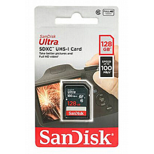 כרטיס זכרון למצלמות 128GB סנדיסק - SDSDUNB