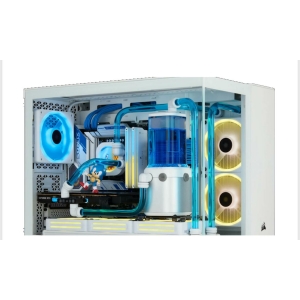 מארז מחשב Corsair 2500X Micro ATX - דגם Dual Chamber בלבן + דמוי עץ במבוק
