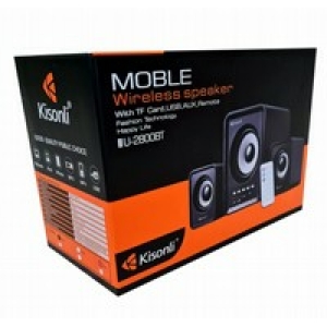 רמקולים למחשב 2.1 + בלוטוס + שלט - חברת Kisonli דגם U-2800BT