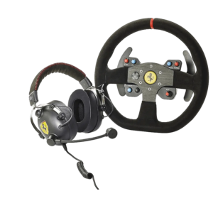 ערכת אוזניות + הגה מירוצים לפלטפורמות מרובות של Thrustmaster