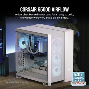 מארז למחשב CORSAIR 6500D AIRFLOW Mid-Tower Dual Chamber לבן