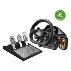סט הגה ודוושות VelocityOne™ Race – תואם Xbox ו־PC – מבית Turtle Beach