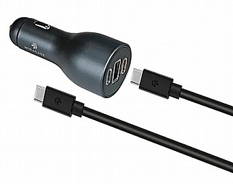מטען אולטרה מהיר לרכב 3 כניסות 120W + כבל טייפ-סי לטייפ-סי – דגם MCCPD120 חברת Miracase