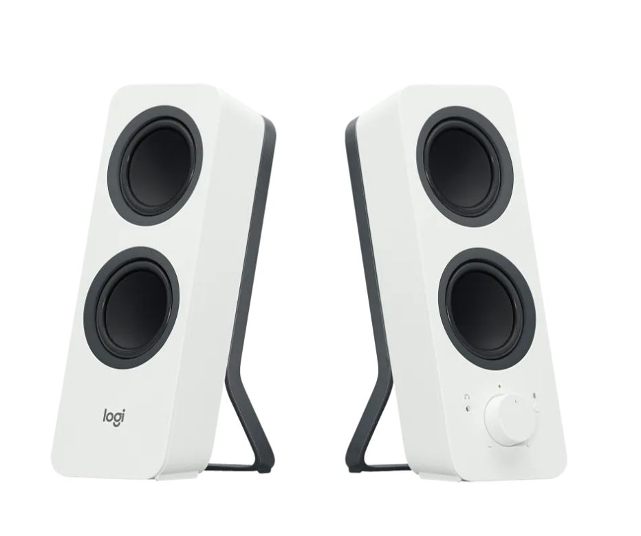 רמקולי סטריאו בלוטוס Z207 למחשב מבית Logitech לבן