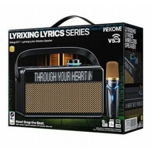 רמקול רטרו פרימיום קריוקי עם מיקרופון - Wekome Beluga D17