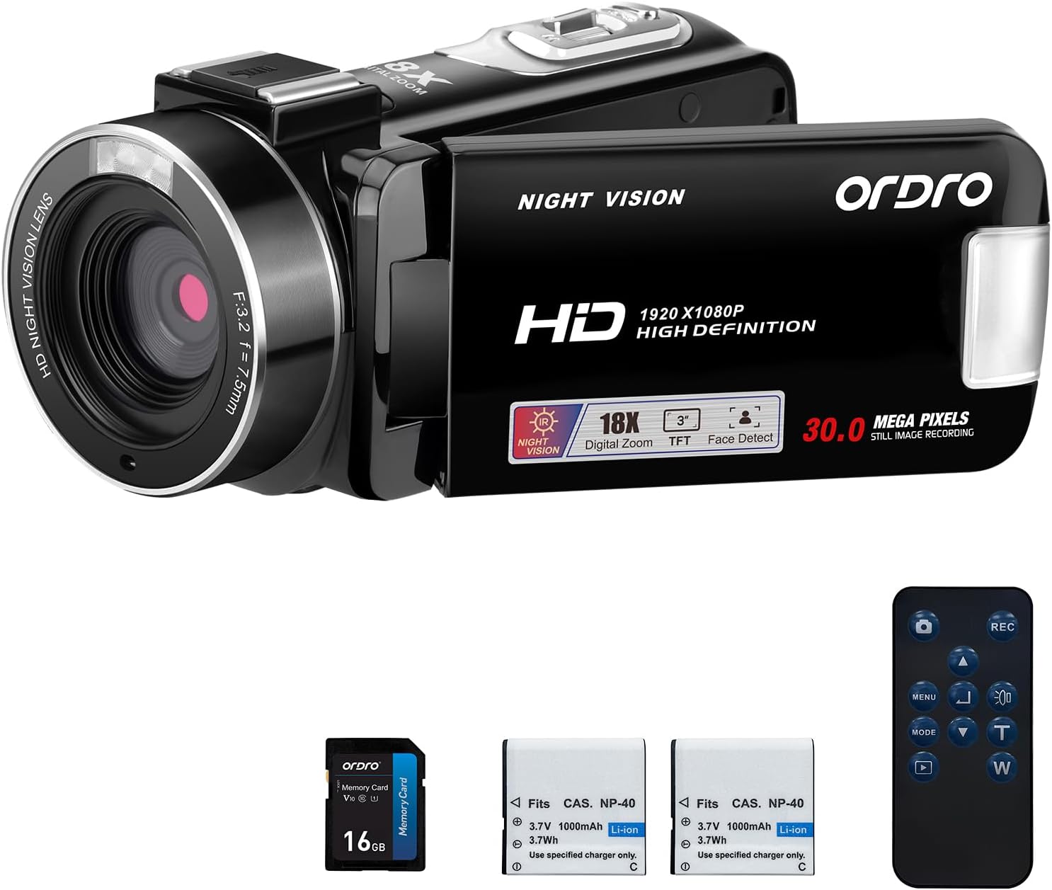 מצלמת וידאו ORDRO B320 1080P 30FPS, מצלמת וידאו